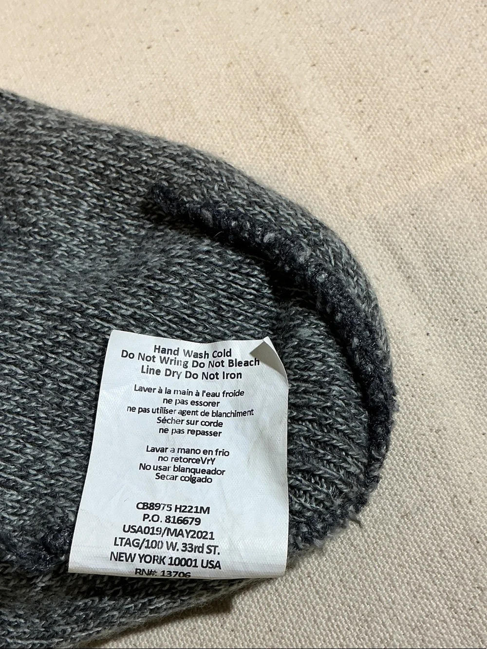 Carhartt Gray Cuffed Knit Beanie with Logo Patch for toddler